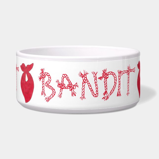 Écuelle BANDIT Chien rouge Bandana Kerchief Neckerchief (Devant)