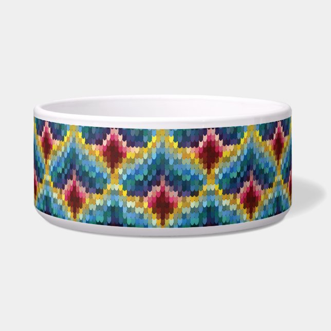Écuelle Bargello coloré broderie Boho Chic Motif (Devant)