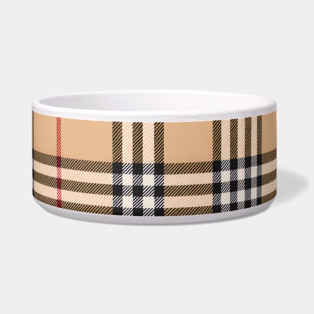 Écuelle Base Chic Tan Chaud Blanc Noir Brown Tartan (Droite)