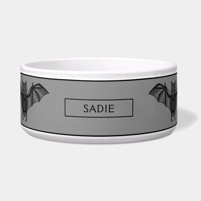 Écuelle Bat à tarte à caricature mignonne Halloween Illust (Devant)