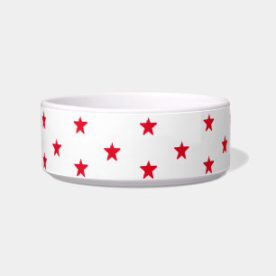 Écuelle Beau blanc étoiles rouge motif chat chien moderne