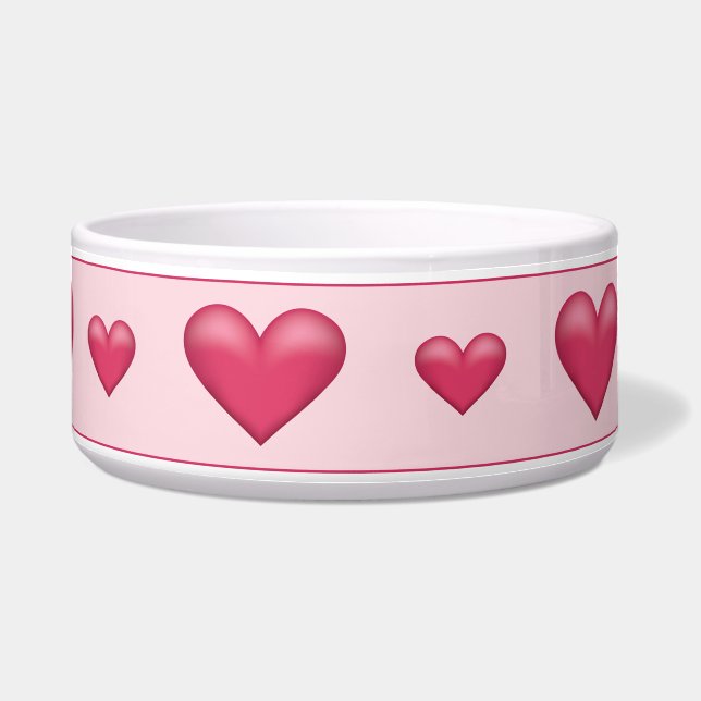 Écuelle Beau Coeurs roses de la Saint-Valentin (Devant)