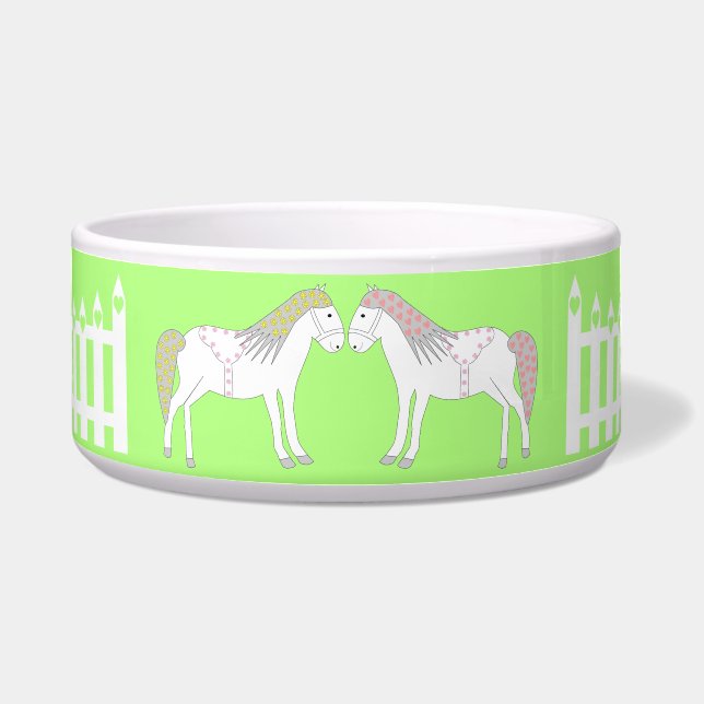Écuelle Beaux Chevaux Blancs sur Mesure (Devant)