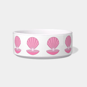 Écuelle Bébé fille rose Coquille d'huître et motif perle