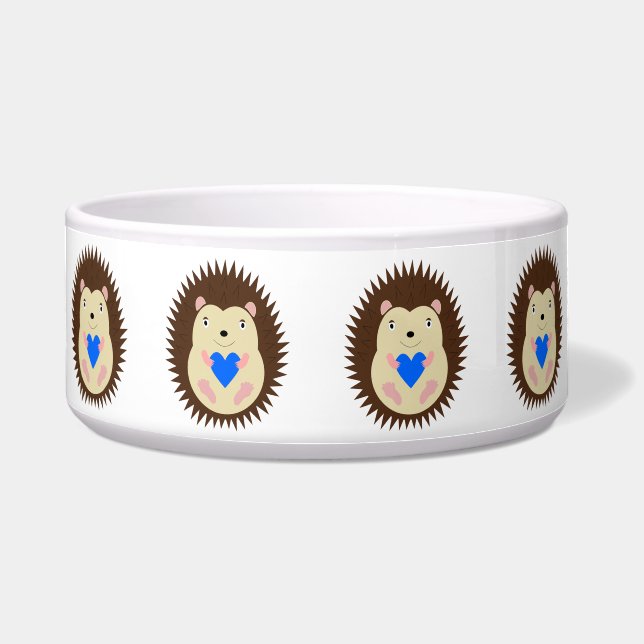 Écuelle Bébé Garçon Cœur Hérisson Motif (Devant)