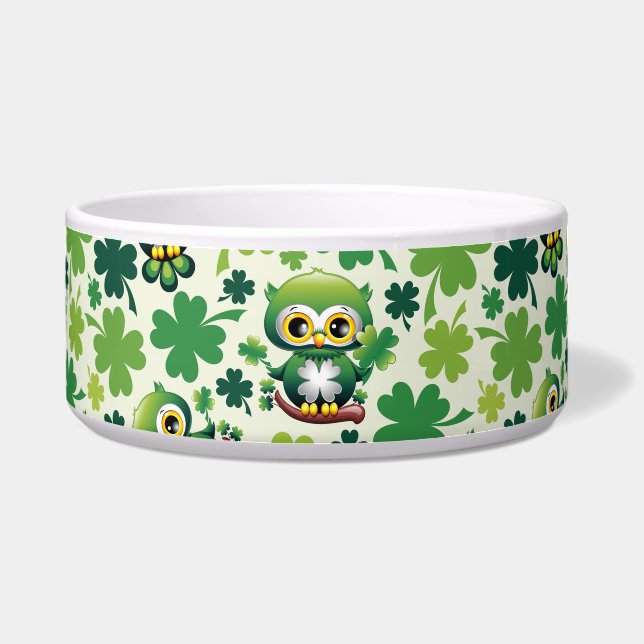Écuelle Bébé Hibou Mignon St Patrick Dessin Animé (Devant)