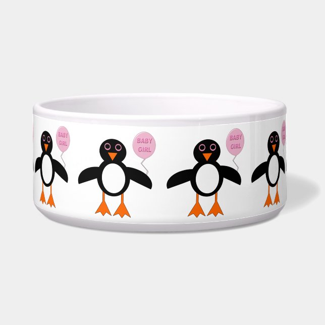 Écuelle Bébé rose mignon fille Penguin poêle (Devant)