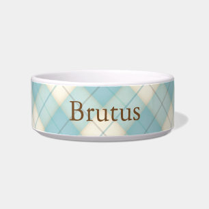 Écuelle Bébé tarte bleu plaid chat personnalisé ou chie