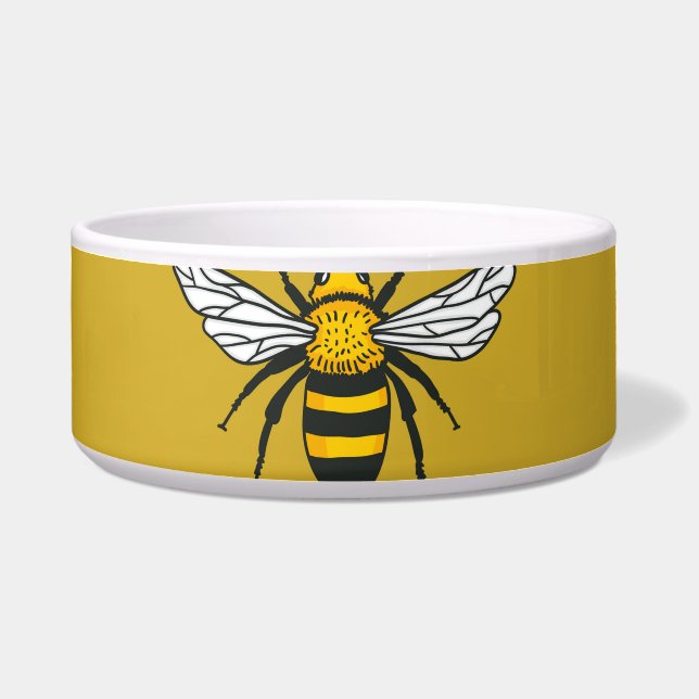 Écuelle Bee Haven : Motif jaune Vintage (Devant)