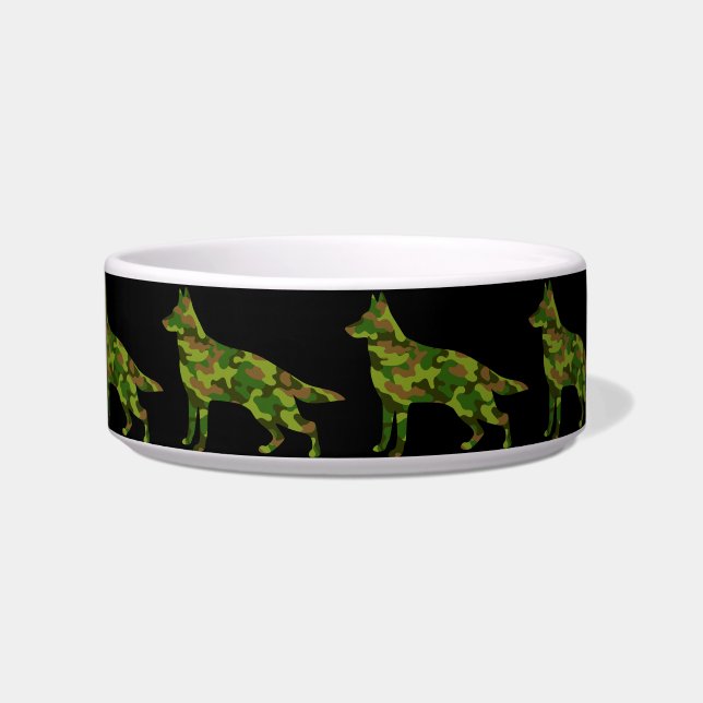 Écuelle Berger allemand camouflage vert armée (Devant)