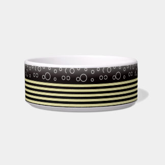Écuelle Black Gold Bobles & Stripes Medium Pet Bowl