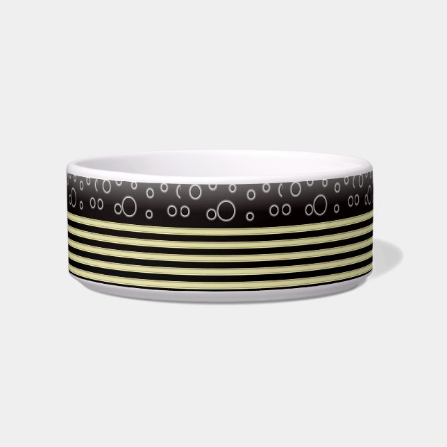 Écuelle Black Gold Bobles & Stripes Medium Pet Bowl (Droite)