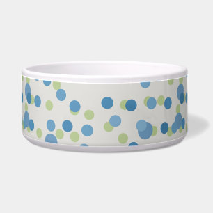 Écuelle blanc avec des points bleus et verts
