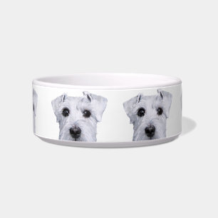 Écuelle Blanc de Schnauzer, original par le miart