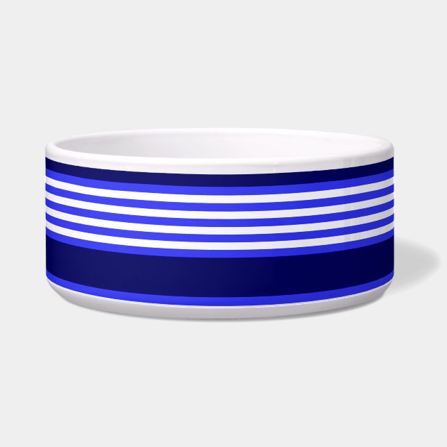 Écuelle Bleu et blanc cinq bandes motif (Devant)