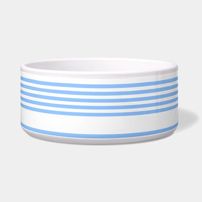 Écuelle Bleu et blanc cinq bandes motif (Devant)