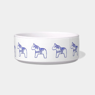 Écuelle Bleu et Blanc Horloge Chat Bowl