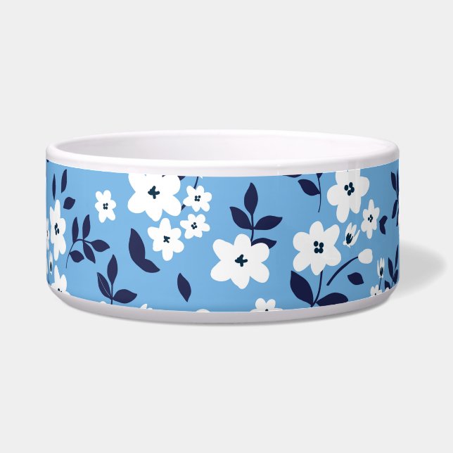 Écuelle Bleu, Fleurs blanches : Vintage (Devant)