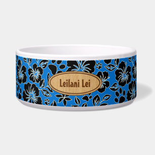 Écuelle Bleu hawaïen de monogramme de ketmie de patte de