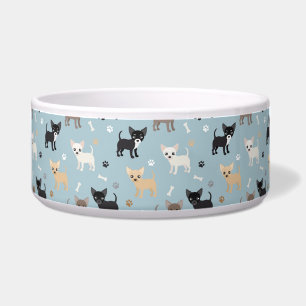 Écuelle Bleu mignon de motif de chiwawa