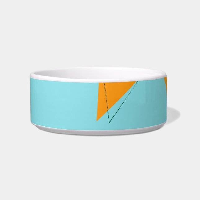 Écuelle Bleu, orange, cool, tendance, moderne triangle mot (Devant)