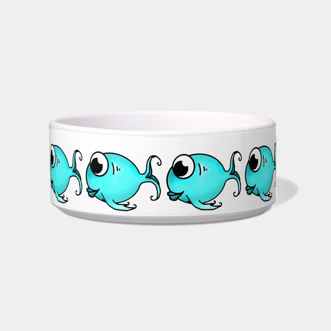 Écuelle Bleu Poisson Pet Bowl (Droite)