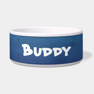 Écuelle Bleu Rustique Personnalisé Grand Bol de Chien : ÉD