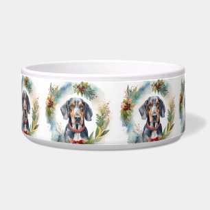 Écuelle Bluetick Coonhound Christmas Wreath Festive Pup