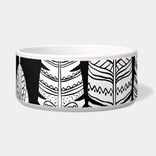 Écuelle Boho plumes : motif noir et blanc