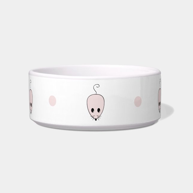 Écuelle Bol à chat Souris Rose Mignon Design Minimaliste p (Devant)