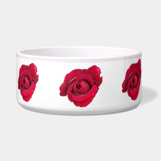 Écuelle Bol à chien Belle Rose Rouge (Devant)
