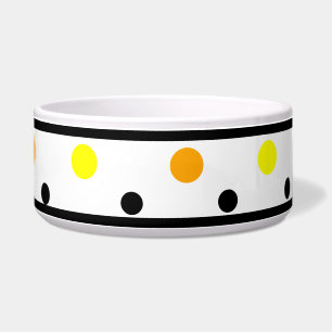 Écuelle Bol à motifs orange jaune et noir à pois pour anim