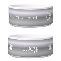 Bol à nom de chien 'drink drip splash' argenté