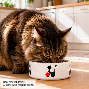Écuelle Bol à nourriture pour chat noir Mangeoire pour ama