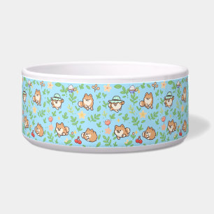 Écuelle Bol à nourriture pour chien à motif floral de prin