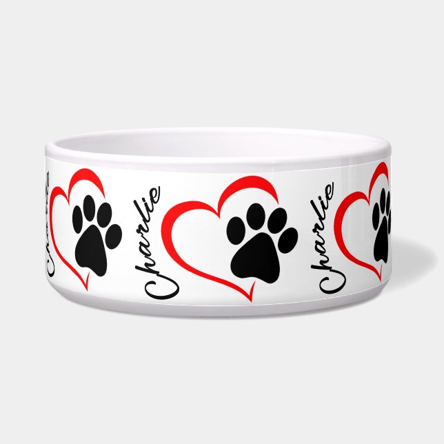 Écuelle Bol à nourriture pour chien Paw Heart Dog (Devant)
