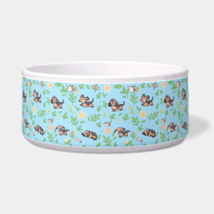 Écuelle Bol à nourriture pour chien teckel décoration flor