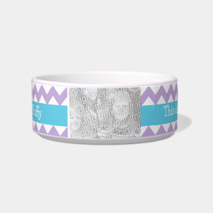 Écuelle Bol de chat personnalisé, Chevrons de couleur past