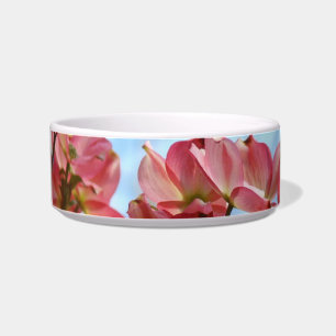 Écuelle Bol de chat Rose Fleurs d'Arbre de Cornouiller Ble