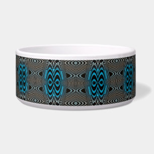 Écuelle Bol de chien noir et bleu - Diamants noirs -1-Swir