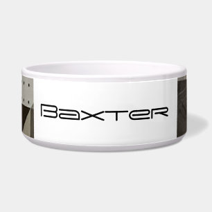 Écuelle Bol de chien tricouleur géométrique personnalisé