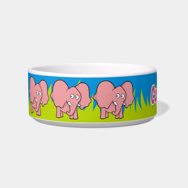 Écuelle Bol de dessin animé d'éléphant rose (Gauche)