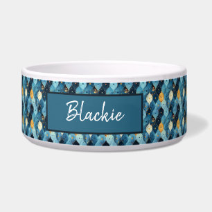 Écuelle Bol de nourriture de chien Diamond bleu avec nom p