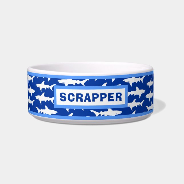 Écuelle Bol drôle de nourriture de requin pour le chien ou (Devant)