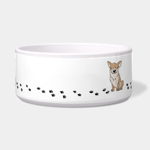 Écuelle Bol en céramique avec empreinte de patte de Corgi