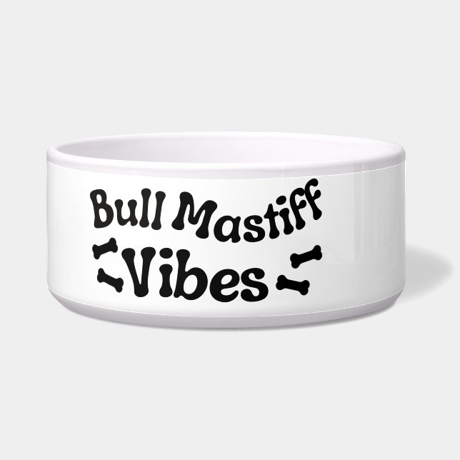 Écuelle Bol en céramique Bull Mastiff Vibes pour chien (Gauche)