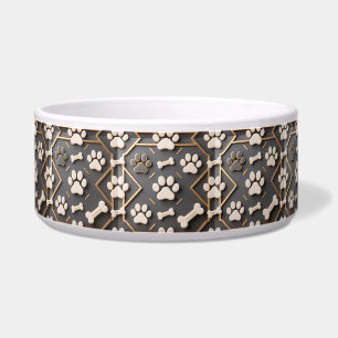 Écuelle Bol en céramique élégant pour chien avec empreinte