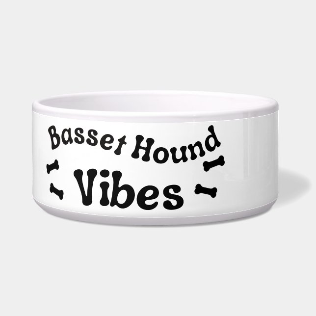Écuelle Bol en céramique pour chien Basset Hound Vibes (Gauche)