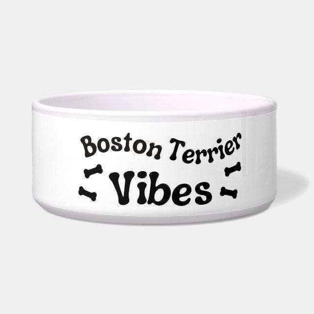 Écuelle Bol en céramique sur le thème du Boston Terrier (Gauche)