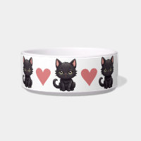 Bol personnalisé Chats noirs mignons et coeurs